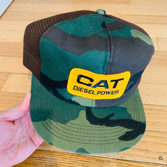 COPY - Vintage 80s CAT DIESEL POWER Snapback Mesh Hat - Picture 1 of 9